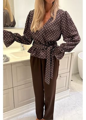 FreyaIC Shirt - Brown W Dots